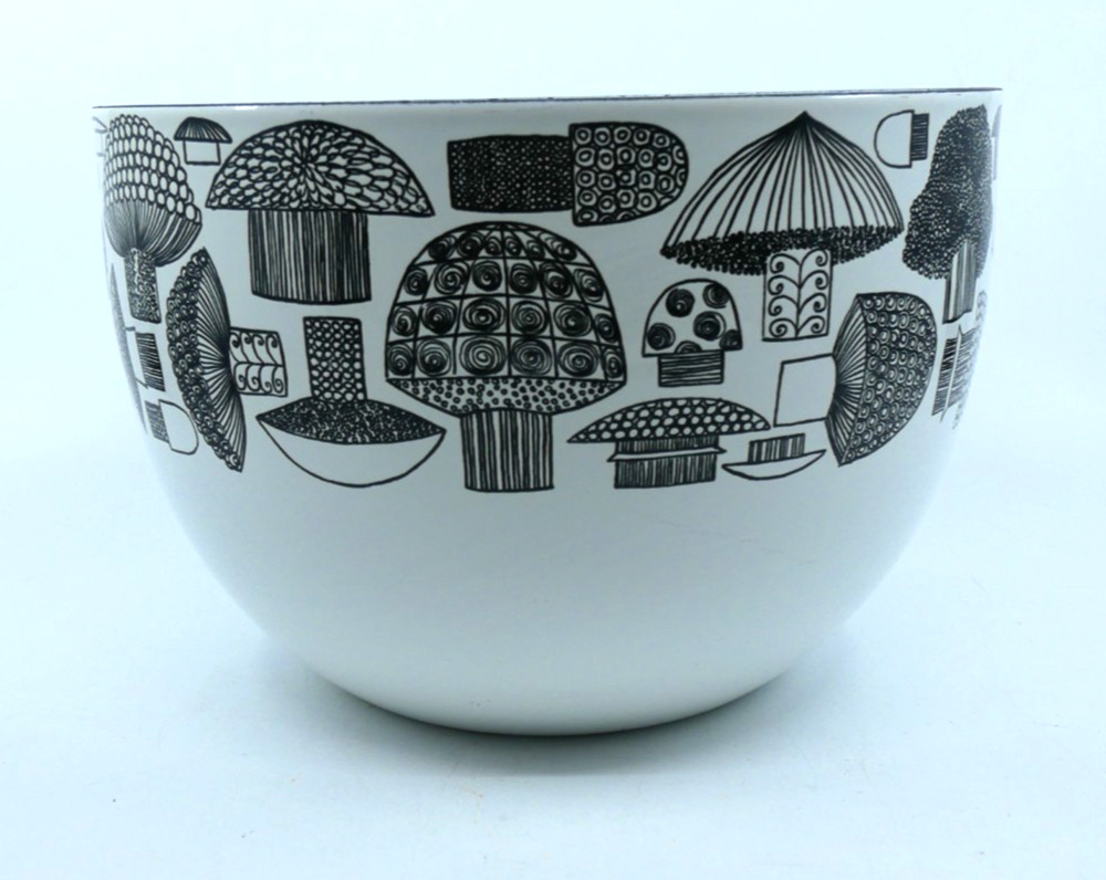 VTG MCM Mushroom "Tatti" Enamel 1960’s Mixing Bowl Kaj Franck 8.25" OG Sticker